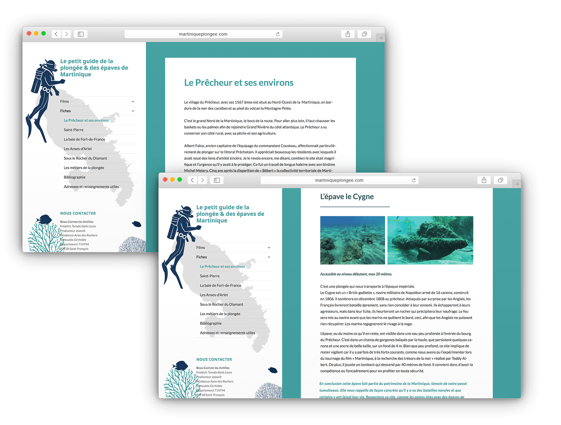 Création de site internet - martinique plongée